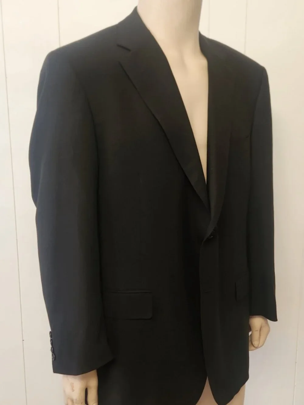 Canali black blazer 46R men's wool two button Italy